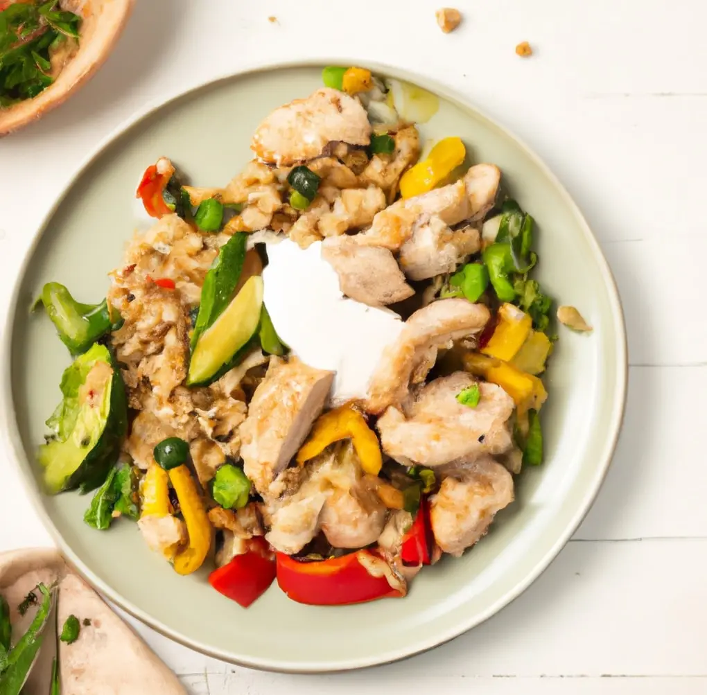 Lekka sałatka z kaszy jęczmiennej, indyka i warzyw