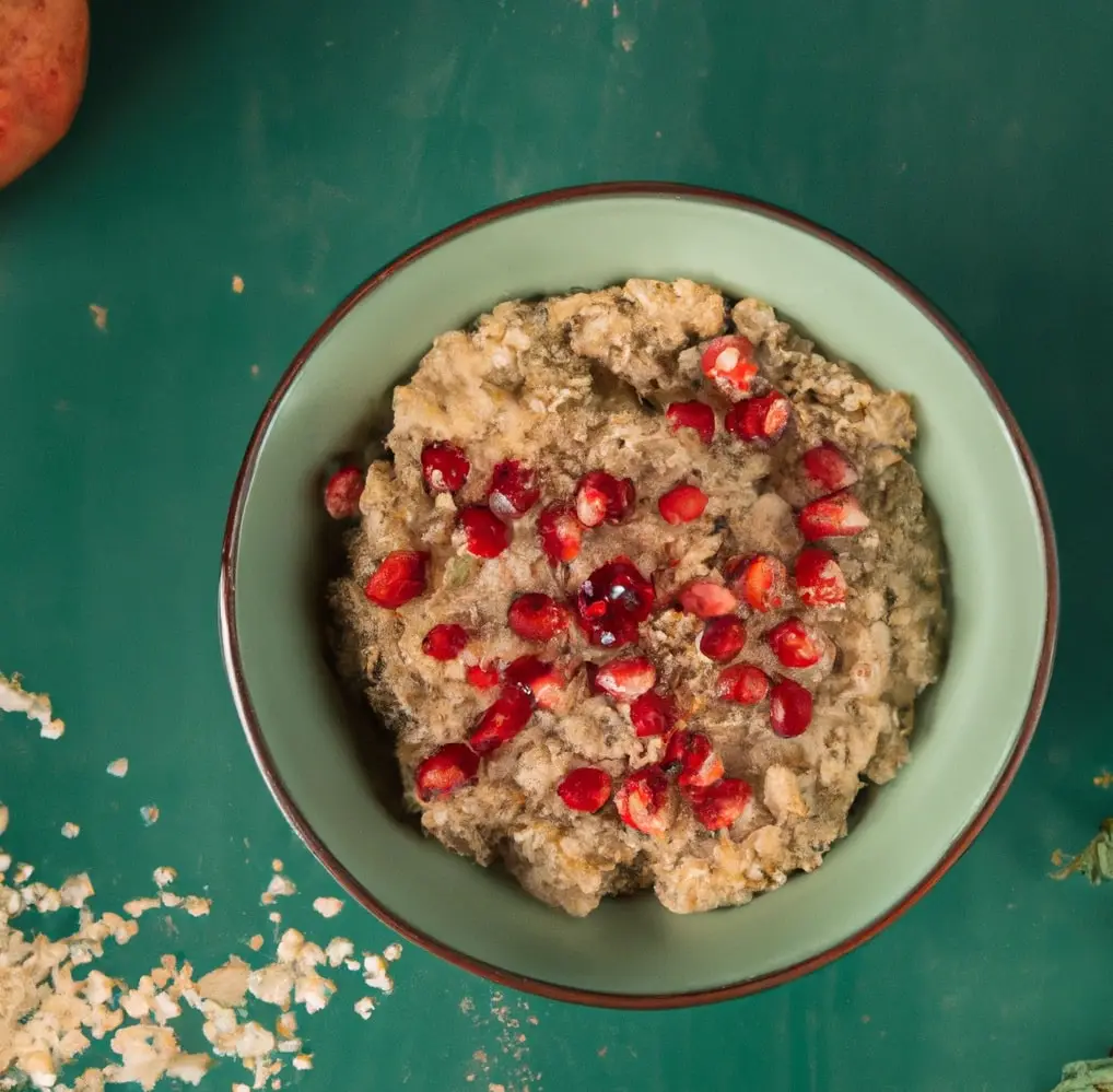 Owsianka z chia i granatem na mleku