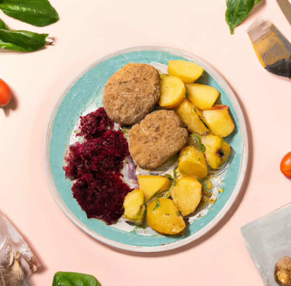 Pieczone kotlety mielone z soczewicy z ziemniakami