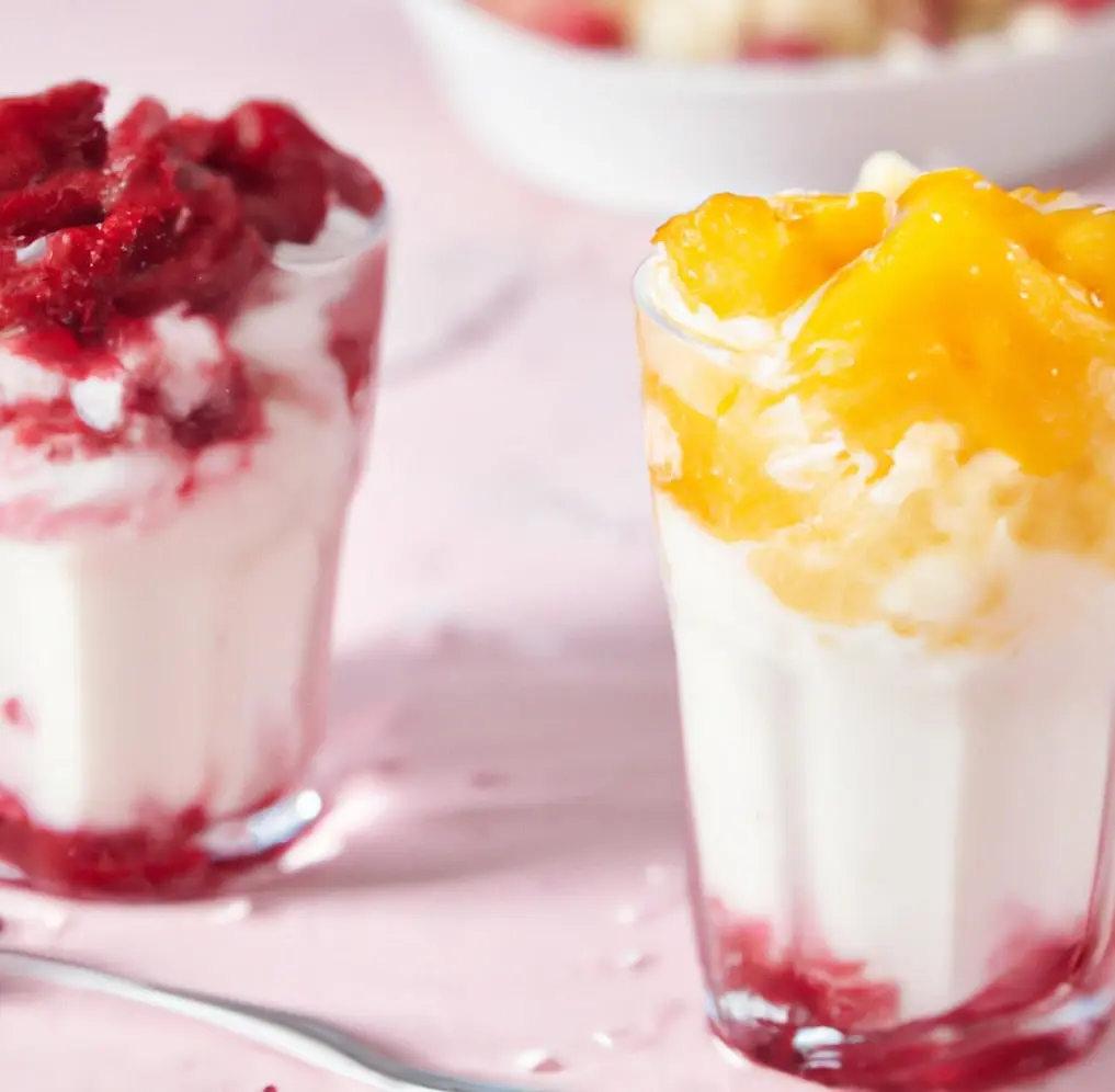 Riso z malinami i mango