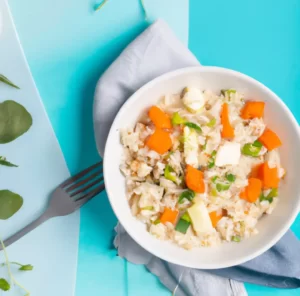 Risotto z dynią i serem sałatkowym