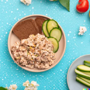 Serek wiejski z ogórkiem, suszonymi pomidorami i pieczywem