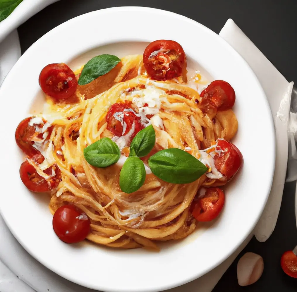 Makaron z sosem pomidorowym z ricottą